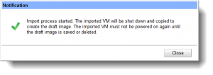 VM import begins